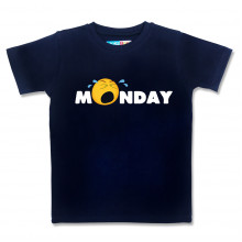 Men Round Neck Blue T-Shirt - Monday